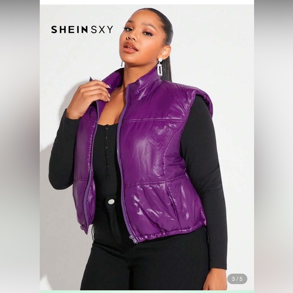 SHEIN Vibrant Purple Quilted Vest - Picture 1 of 3